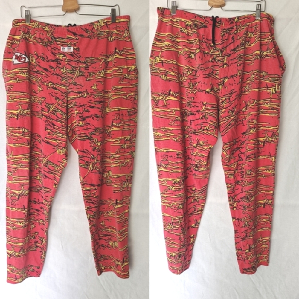 Zubaz Kansas City Chiefs NFL ProLine Red Yellow Lounge Pants‎ Large Vintage 90s